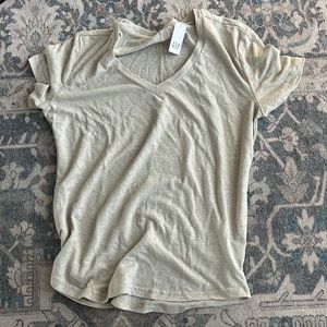 Gold/Beige gap linen tee